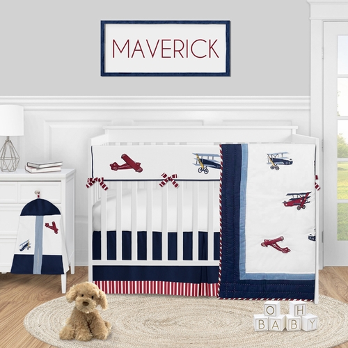 Aviator Collection 5 Piece Crib Bedding