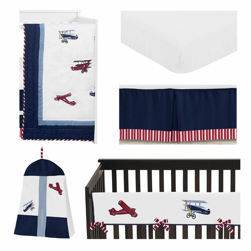 Aviator Collection 5 Piece Crib Bedding - alt image 1