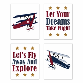 Aviator Collection Wall Art Prints - Set of 4