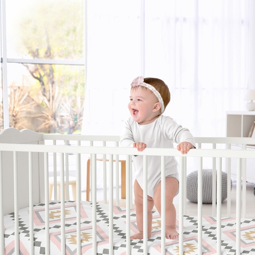 Aztec Pink and Grey Collection Crib Sheet - Aztec Print - alt image 1