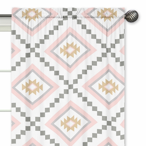 Aztec Pink and Grey Collection Window Panels - Set of 2 - alt image 2