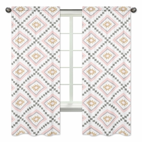 Aztec Pink and Grey Collection Window Panels - Set of 2