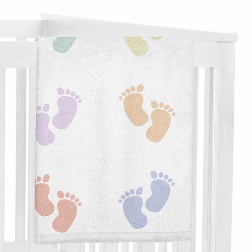 Baby Footprints Collection Monthly Milestone Baby Blanket - alt image 2