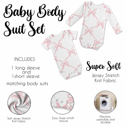 Ballerina and Ballet Bows Collection 0-6M Baby Clothes Bodysuits - 2 Pack Set - alt image 3
