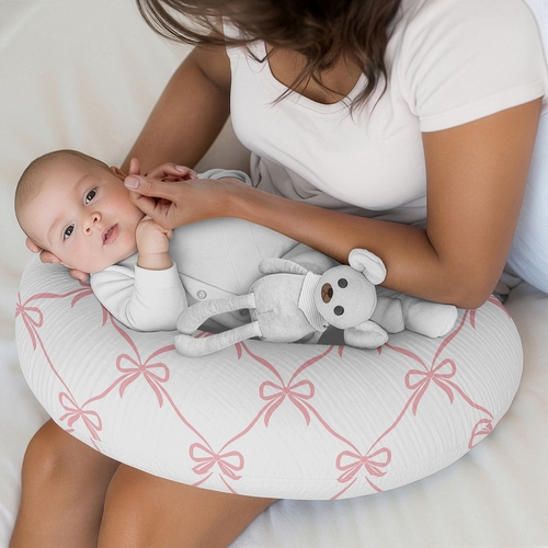 Ballerina and Ballet Bows Collection 100% Cotton Muslin Nursing Breastfeeding Pillow Cover Case (Pillow Not Included) - alt image 1