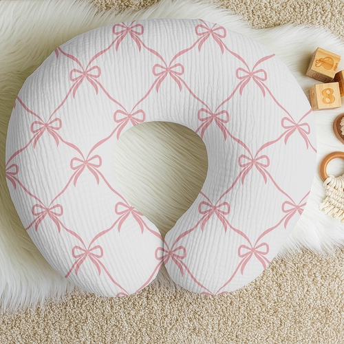 Ballerina and Ballet Bows Collection 2 Pack 100% Cotton Muslin Nursing Breastfeeding Pillow Cover Cases (Pillow Not Included) - alt image 3