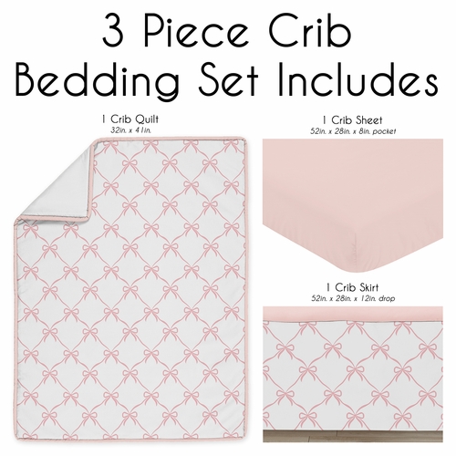 Ballerina and Ballet Bows Collection 3 Piece Crib Bedding - alt image 1