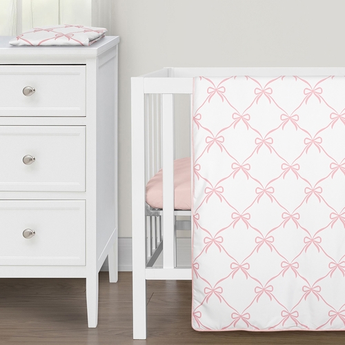 Ballerina and Ballet Bows Collection 3 Piece Mini Crib Bedding Set - alt image 4