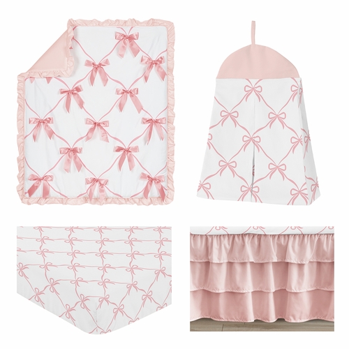 Ballerina and Ballet Bows Collection 4 Piece Crib Bedding - alt image 1