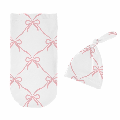Ballerina and Ballet Bows Collection Baby Cocoon and Beanie Hat - 2 Piece Set - alt image 1