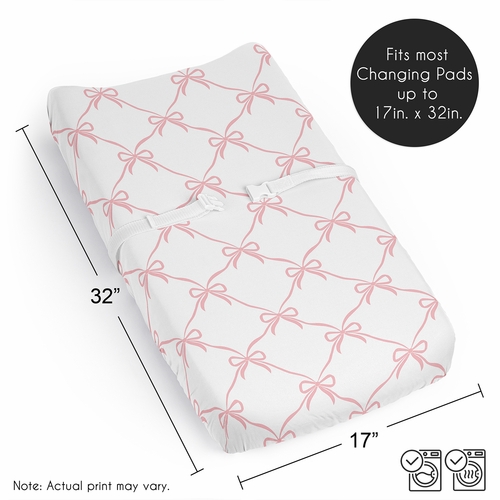 Ballerina and Ballet Bows Collection Changing Pad Cover Sheet - alt image 5