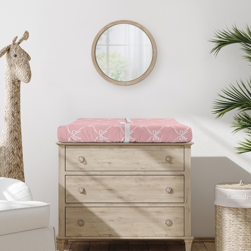 Ballerina and Ballet Bows Collection Changing Pad Cover Sheet - alt image 1