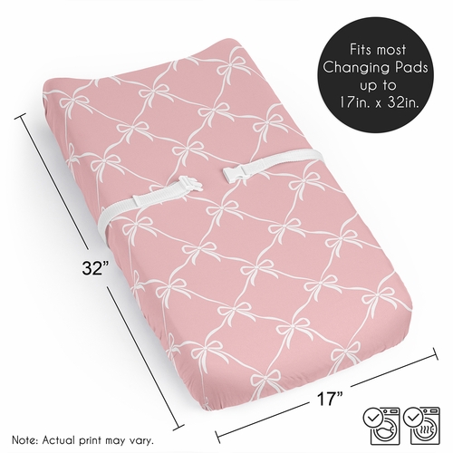Ballerina and Ballet Bows Collection Changing Pad Cover Sheet - alt image 5