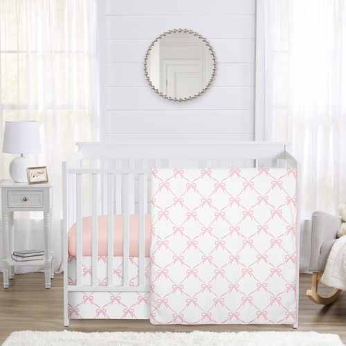 Ballerina and Ballet Bows Collection Crib Bed Skirt - alt image 1