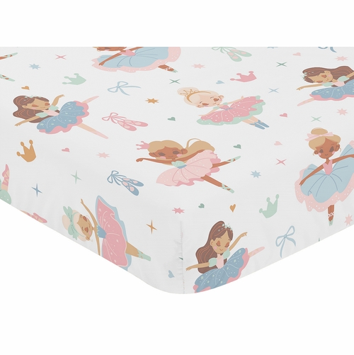 Ballerina and Ballet Bows Collection Crib Sheet - alt image 2