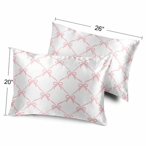 Ballerina and Ballet Bows Collection Decorative Satin Pillowcases - 2 Pack Set - alt image 3
