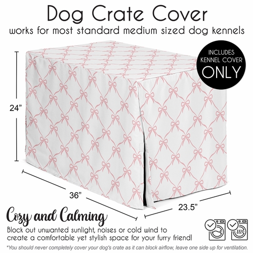 Ballerina and Ballet Bows Collection Dog Crate Kennel Cover 36in. - alt image 4
