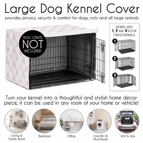 Ballerina and Ballet Bows Collection Dog Crate Kennel Cover 42in. - alt image 3