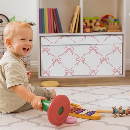 Ballerina and Ballet Bows Collection Fabric Toy Bin Storage - alt image 2