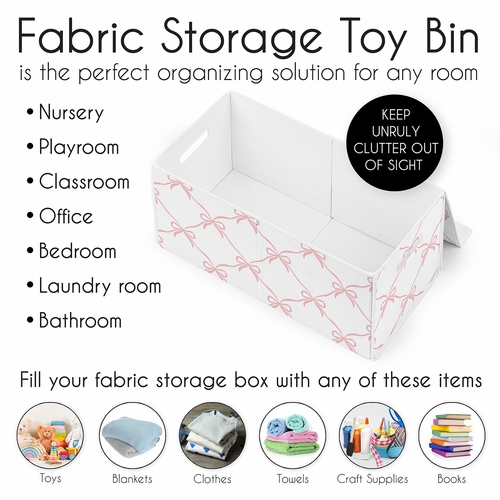 Ballerina and Ballet Bows Collection Fabric Toy Bin Storage - alt image 4