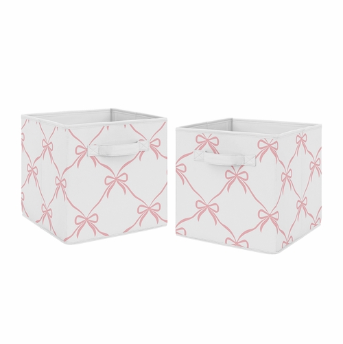 Ballerina and Ballet Bows Collection Foldable Fabric Storage Bins