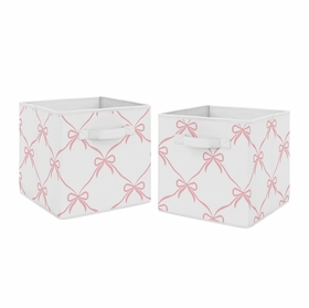 Ballerina and Ballet Bows Collection Foldable Fabric Storage Bins