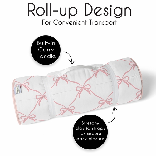 Ballerina and Ballet Bows Collection Lightweight Toddler Nap Mat with Pillow - alt image 4