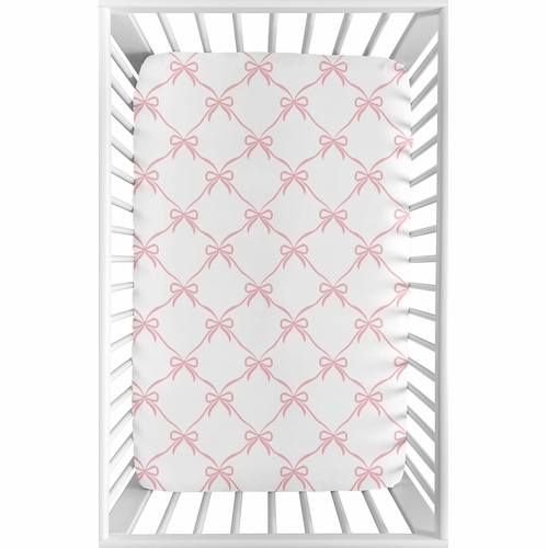 Ballerina and Ballet Bows Collection Mini Crib Sheet