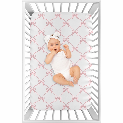 Ballerina and Ballet Bows Collection Mini Crib Sheet - alt image 2