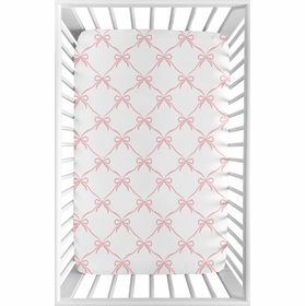 Ballerina and Ballet Bows Collection Mini Crib Sheet