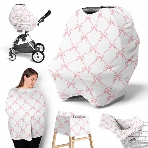 Ballerina and Ballet Bows Collection Multi Use Baby Car Seat and Nursing Cover