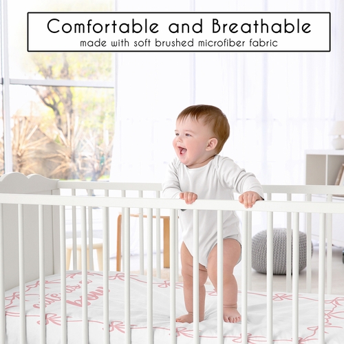 Ballerina and Ballet Bows Collection Photo Op Crib Sheet - alt image 1