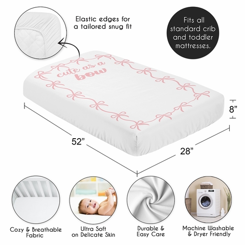 Ballerina and Ballet Bows Collection Photo Op Crib Sheet - alt image 3