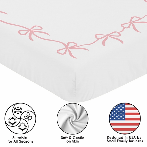 Ballerina and Ballet Bows Collection Photo Op Crib Sheet - alt image 4