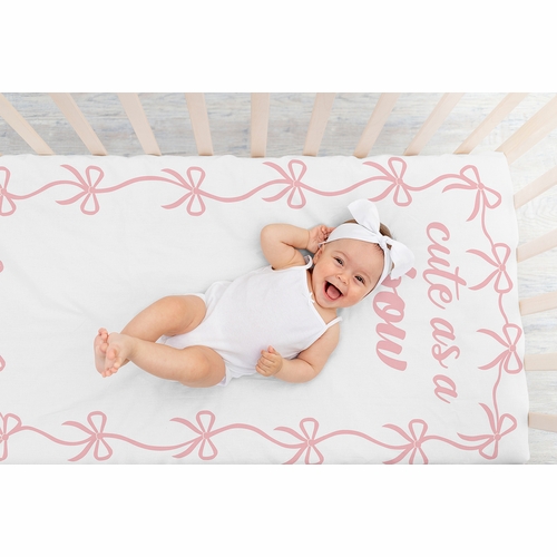 Ballerina and Ballet Bows Collection Photo Op Crib Sheet - alt image 5