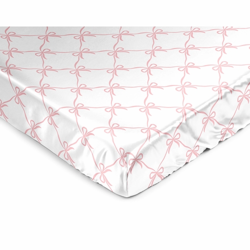 Ballerina and Ballet Bows Collection Satin Fitted Crib Sheet