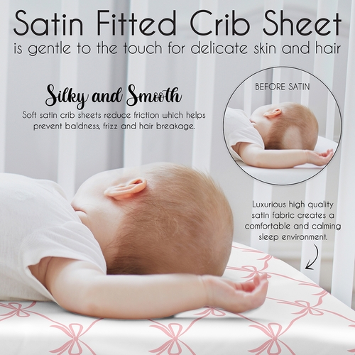Ballerina and Ballet Bows Collection Satin Fitted Crib Sheet - alt image 3