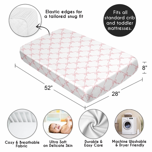 Ballerina and Ballet Bows Collection Satin Fitted Crib Sheet - alt image 4