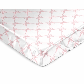 Ballerina and Ballet Bows Collection Satin Fitted Crib Sheet