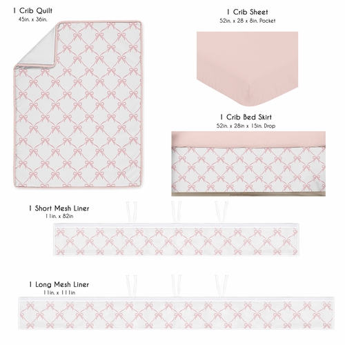 Ballerina and Ballet Bows Collection Sweet Jojo Designs 5 Piece Crib Bedding + BreathableBaby Breathable Mesh Liner - alt image 1
