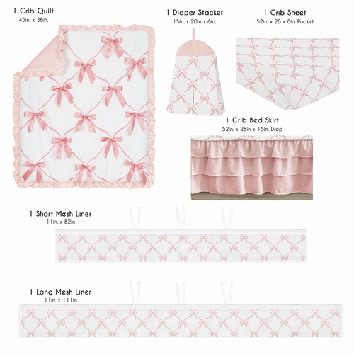 Ballerina and Ballet Bows Collection Sweet Jojo Designs 6 Piece Crib Bedding + BreathableBaby Breathable Mesh Liner - alt image 1