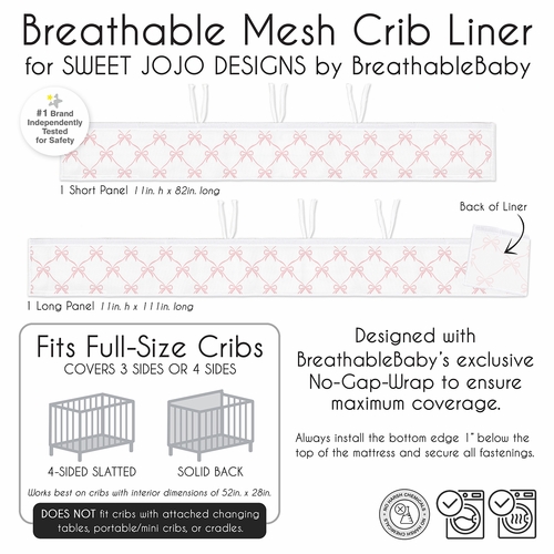 Ballerina and Ballet Bows Collection Sweet Jojo Designs + BreathableBaby Breathable Mesh Crib Liner - alt image 5