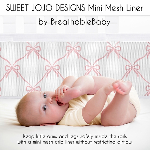 Ballerina and Ballet Bows Collection Sweet Jojo Designs + BreathableBaby Breathable Mini Mesh Crib Liner - alt image 2