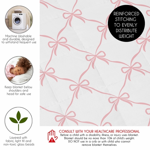 Ballerina and Ballet Bows Collection Toddler 5lbs Weighted Blanket for Kids - alt image 5