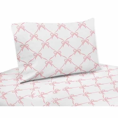 Ballerina and Ballet Bows Collection Twin Sheet Set