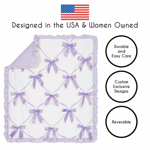 Ballerina and Ballet Bows Purple Collection 4 Piece Crib Bedding - alt image 3