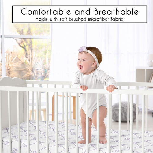 Ballerina and Ballet Bows Purple Collection 4 Piece Crib Bedding - alt image 4