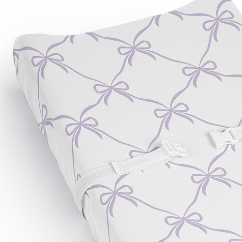 Ballerina and Ballet Bows Purple Collection Changing Pad Cover Sheet - alt image 3