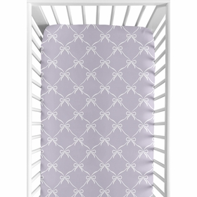 Ballerina and Ballet Bows Purple Collection Crib Sheet