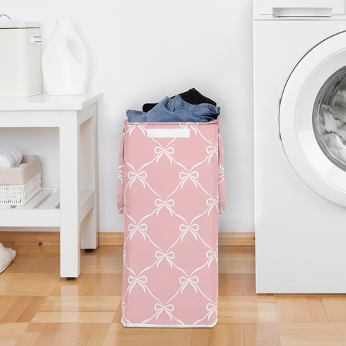 Ballerina and Ballet Pink Bows Collection Laundry Hamper with Handles - alt image 2